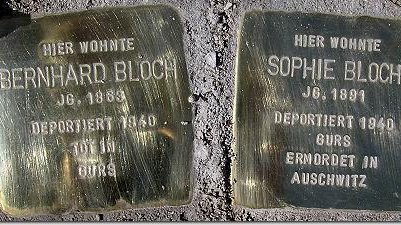 Stolpersteine Sophie und Bernhard Bloch
